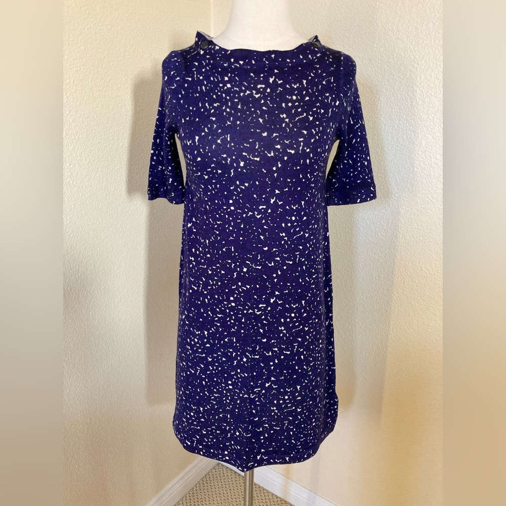 NWT J. Crew Collection Dark purple and black wool dress Size XS